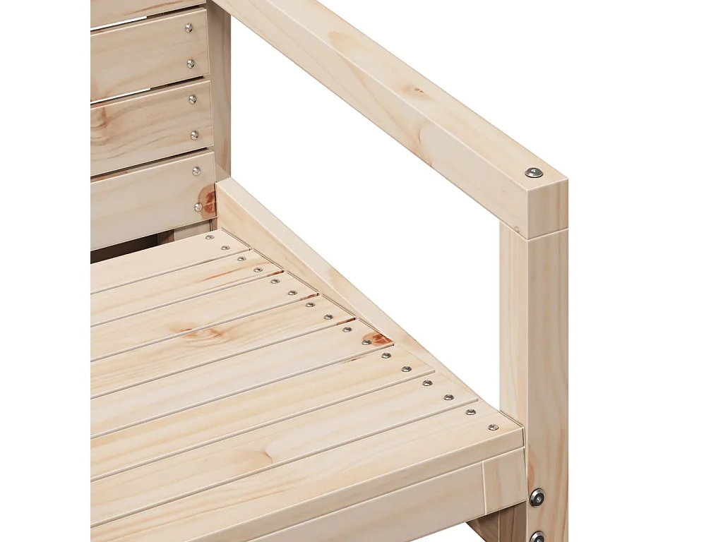 Juego de muebles de jardín 3 piezas madera maciza de pino