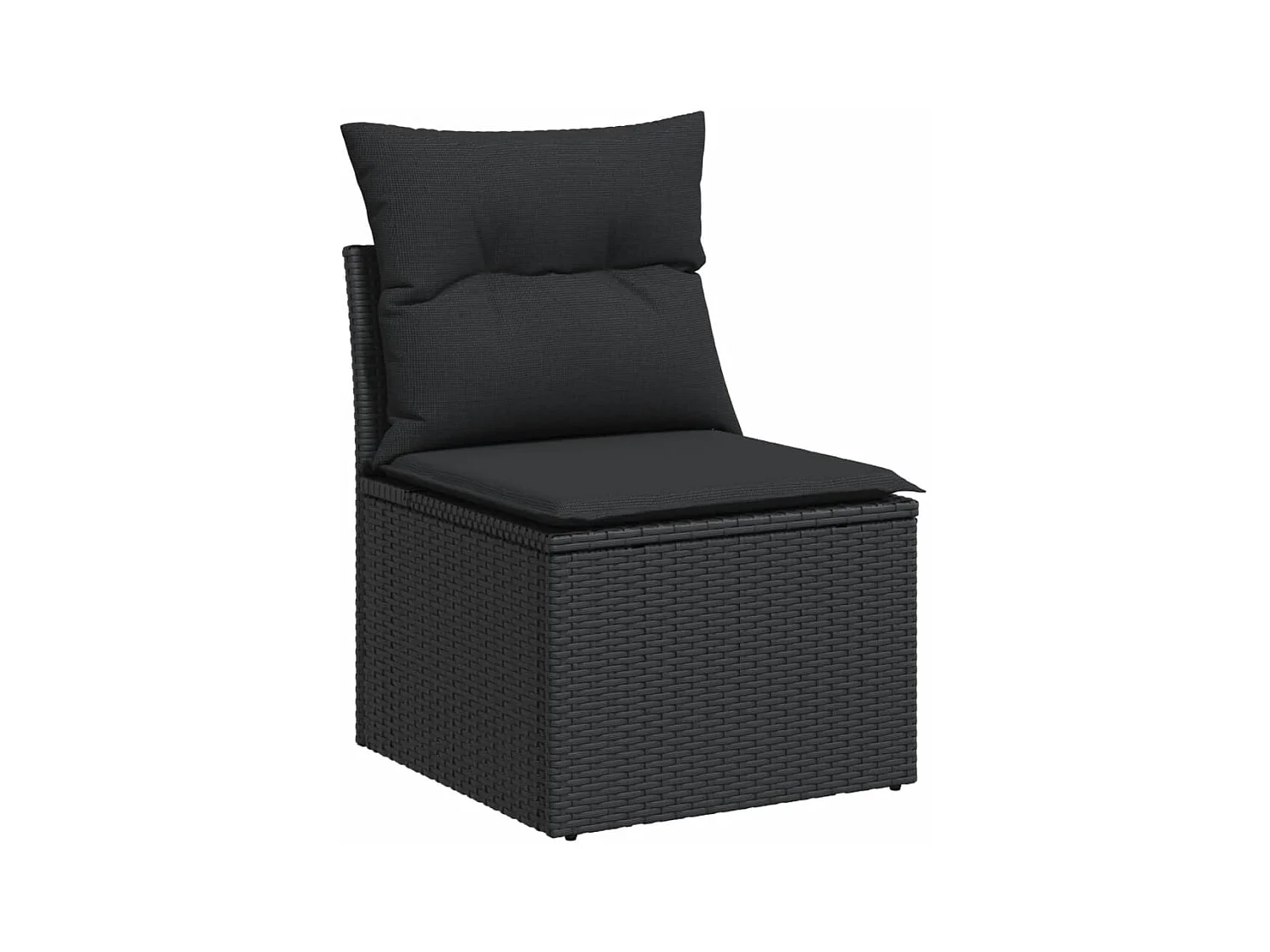 11 peças conjunto sofás de jardim c/ almofadões vime PE preto