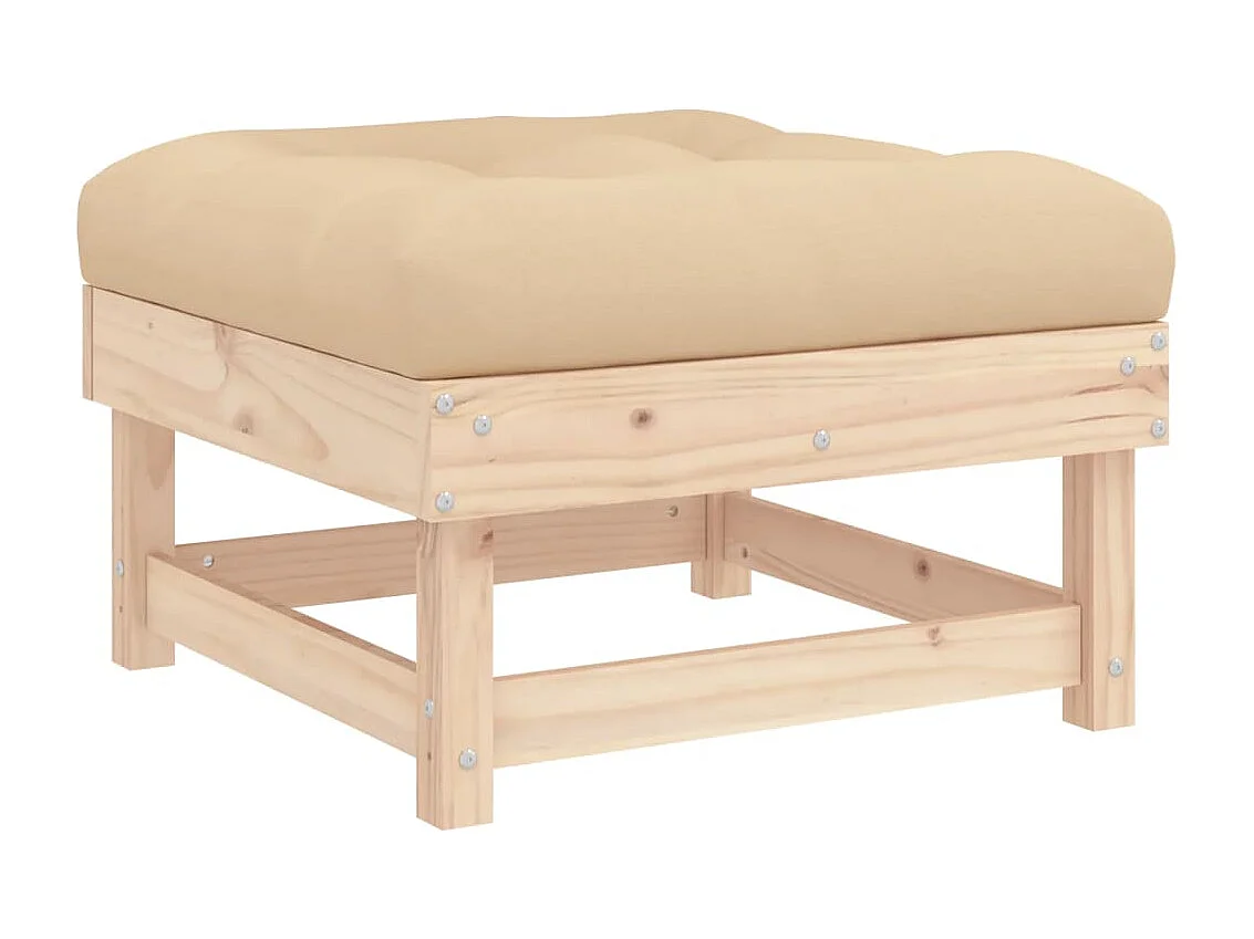 5 peças conjunto lounge jardim com almofadões madeira maciça