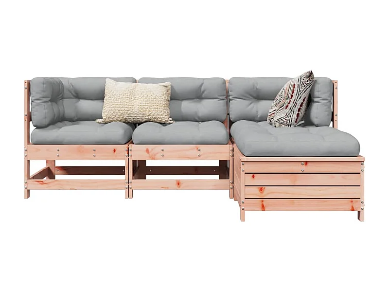 Salon de jardin 4 pièces bois massif sapin de douglas