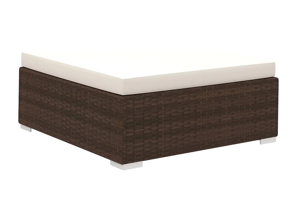 8-delige Loungeset met kussens poly rattan bruin