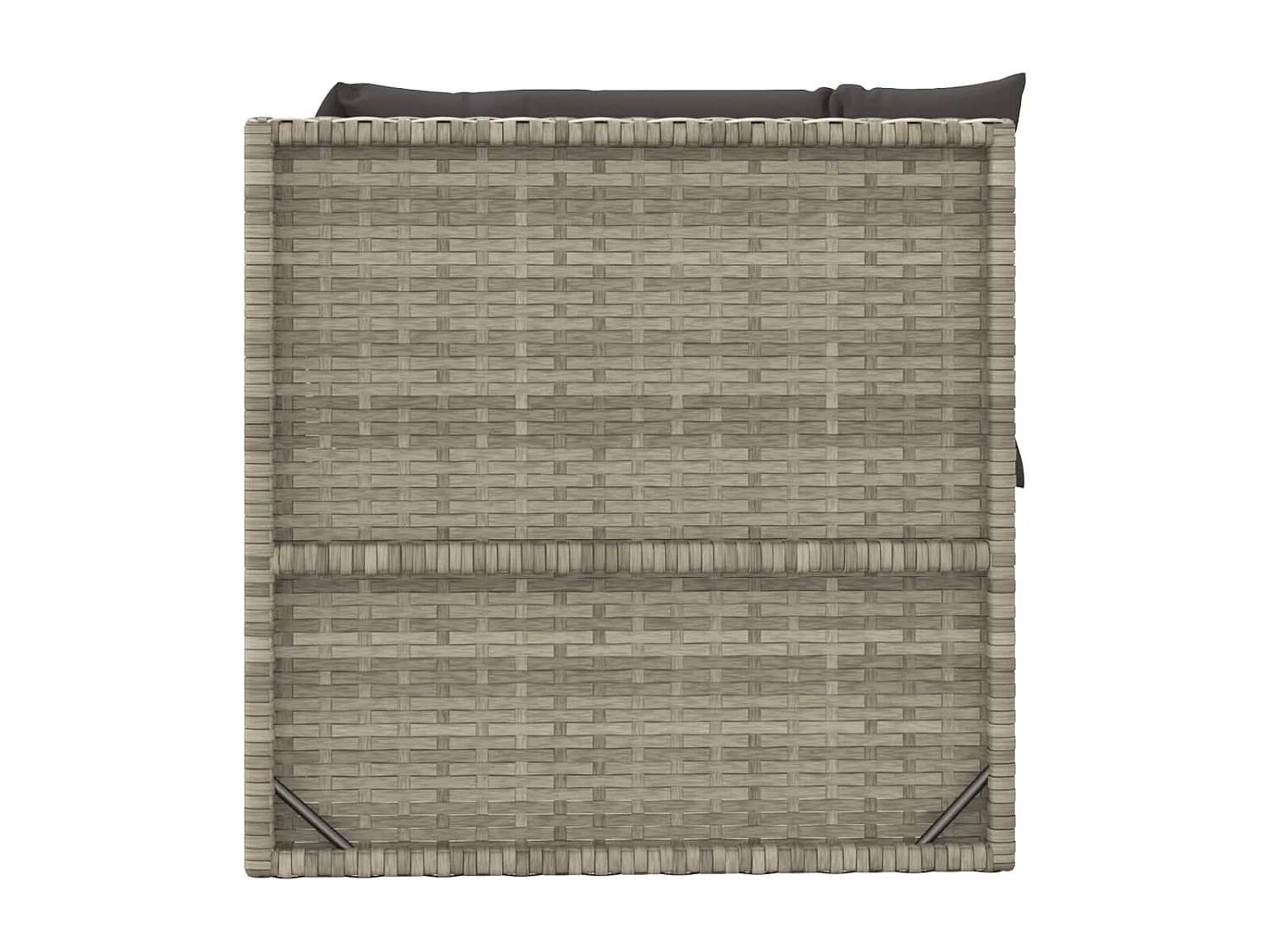 4-delige Loungeset met kussens poly rattan grijs