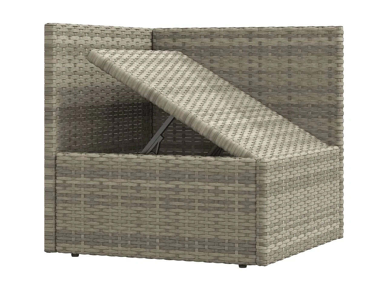 4-delige Loungeset met kussens poly rattan grijs