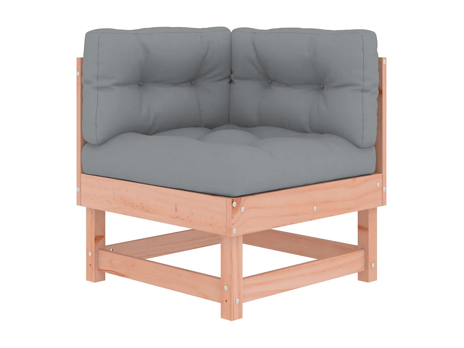 Juego de muebles jardín 7 piezas y cojines madera abeto Douglas