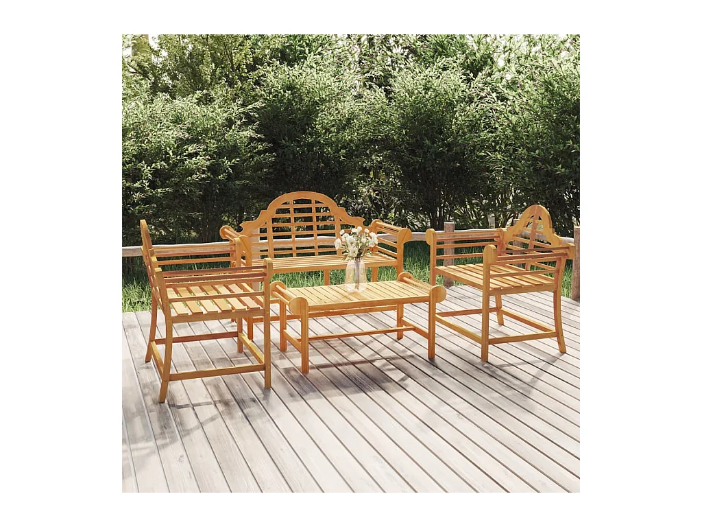 Salon de jardin 4 pièces Bois de teck solide