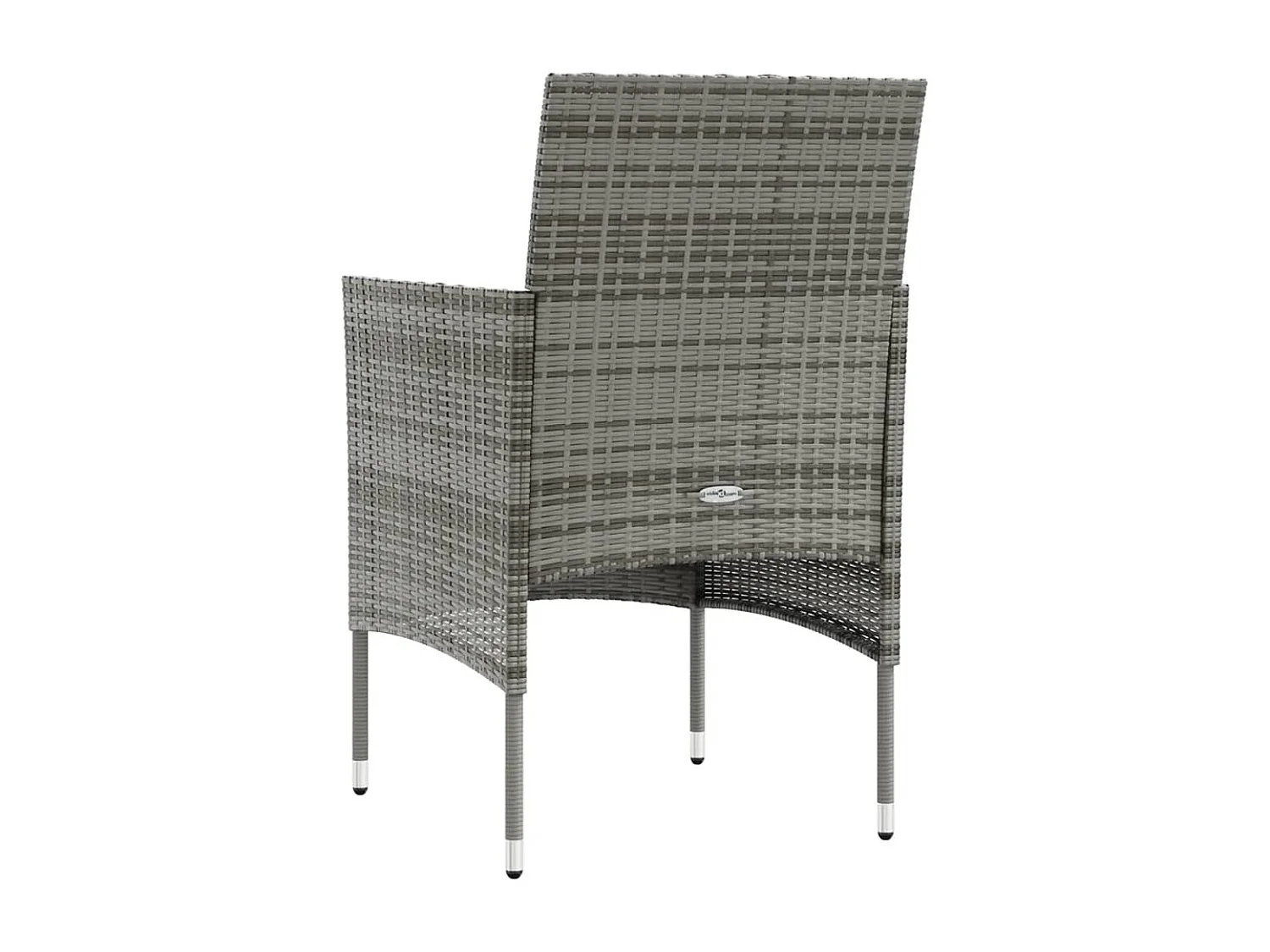 8 peças conjunto lounge de jardim c/ almofadões vime PE cinzento