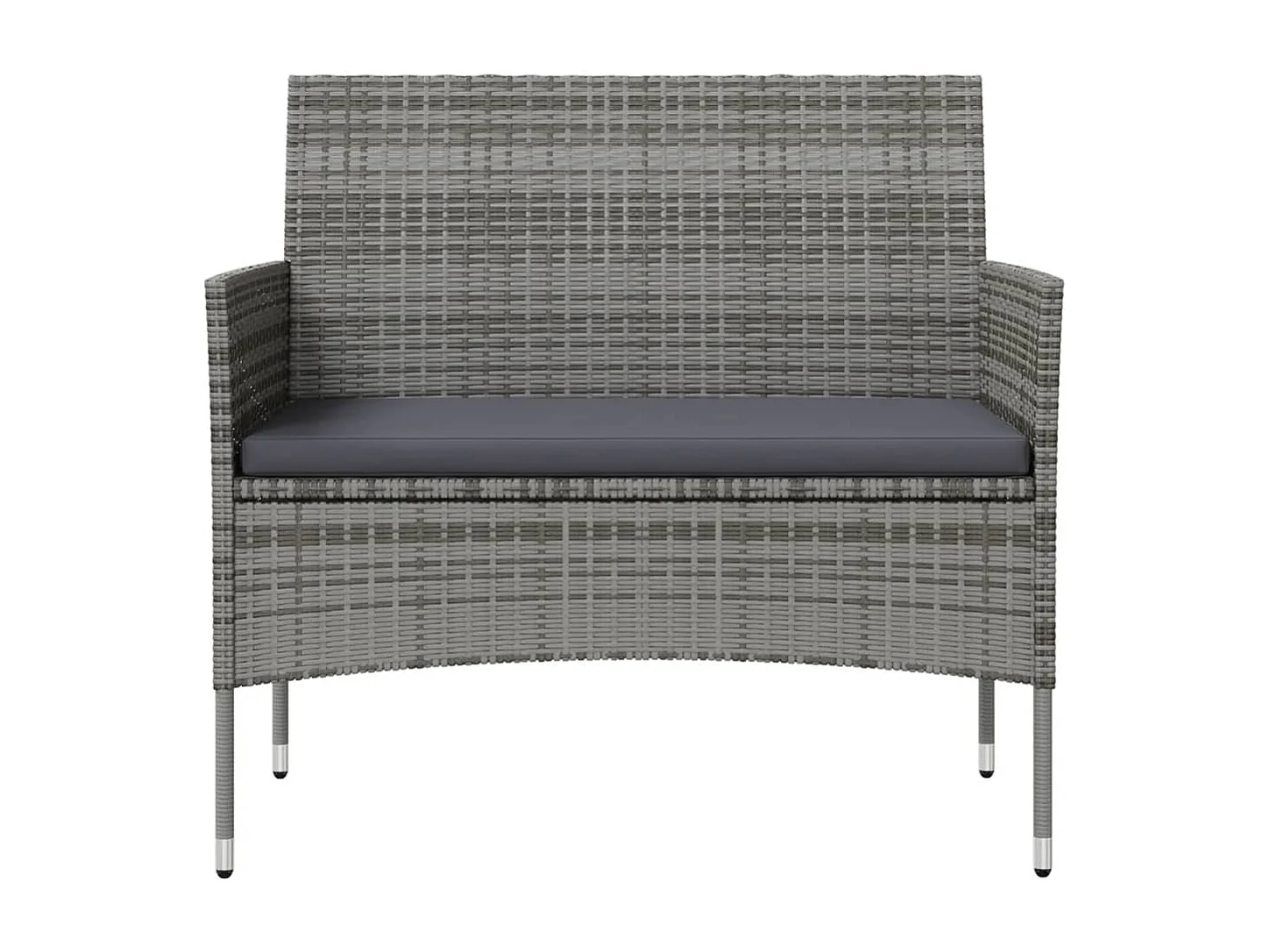 Salon de jardin 8 pièces avec coussins Résine tressée Gris