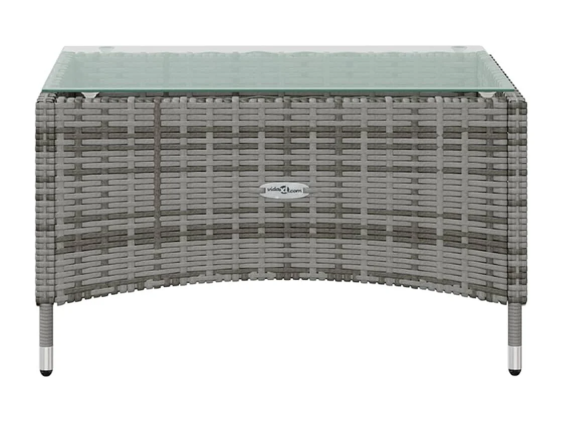 Salon de jardin 8 pièces avec coussins Résine tressée Gris