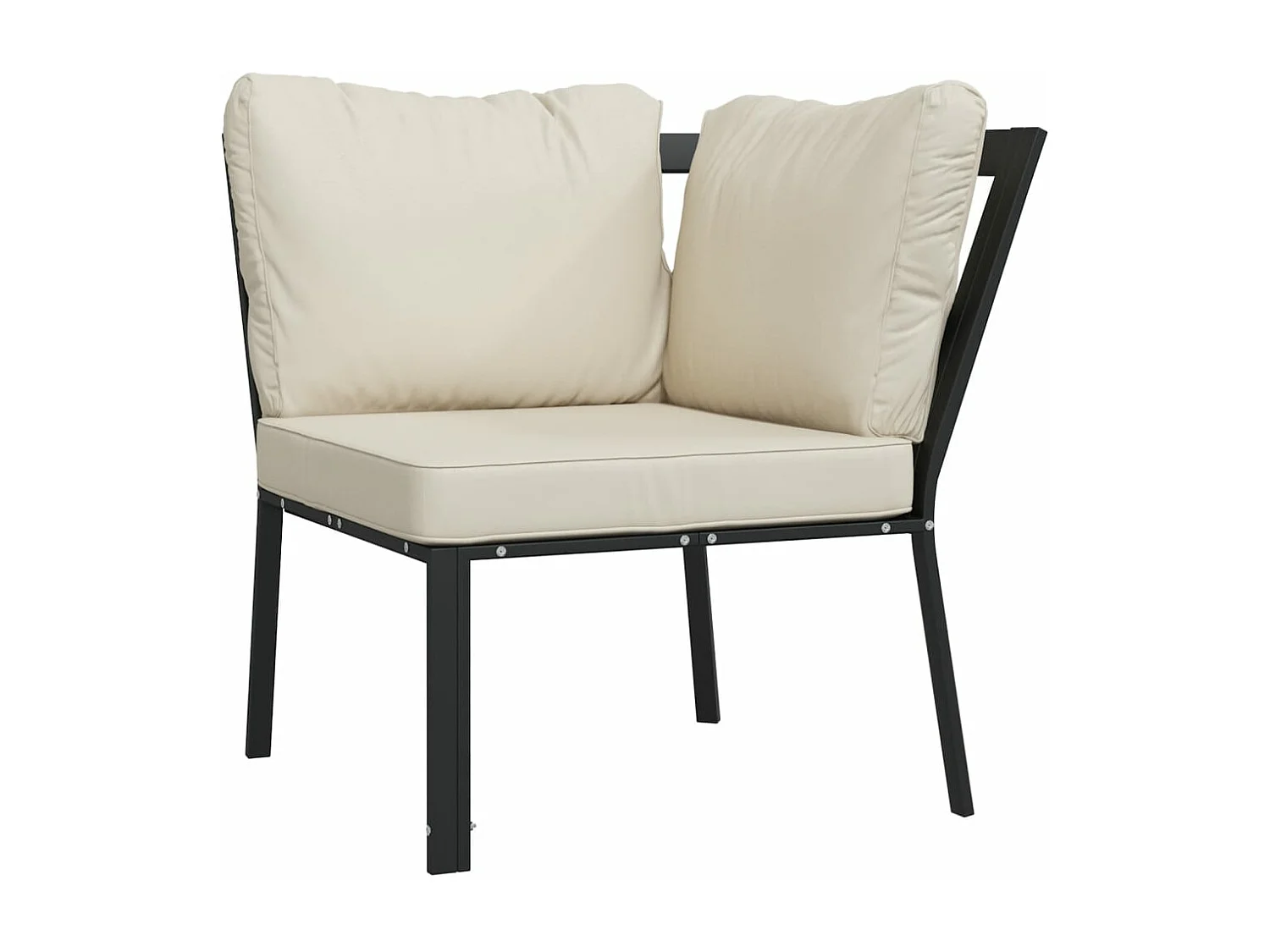 Salon de jardin 9 pièces avec coussins sable acier