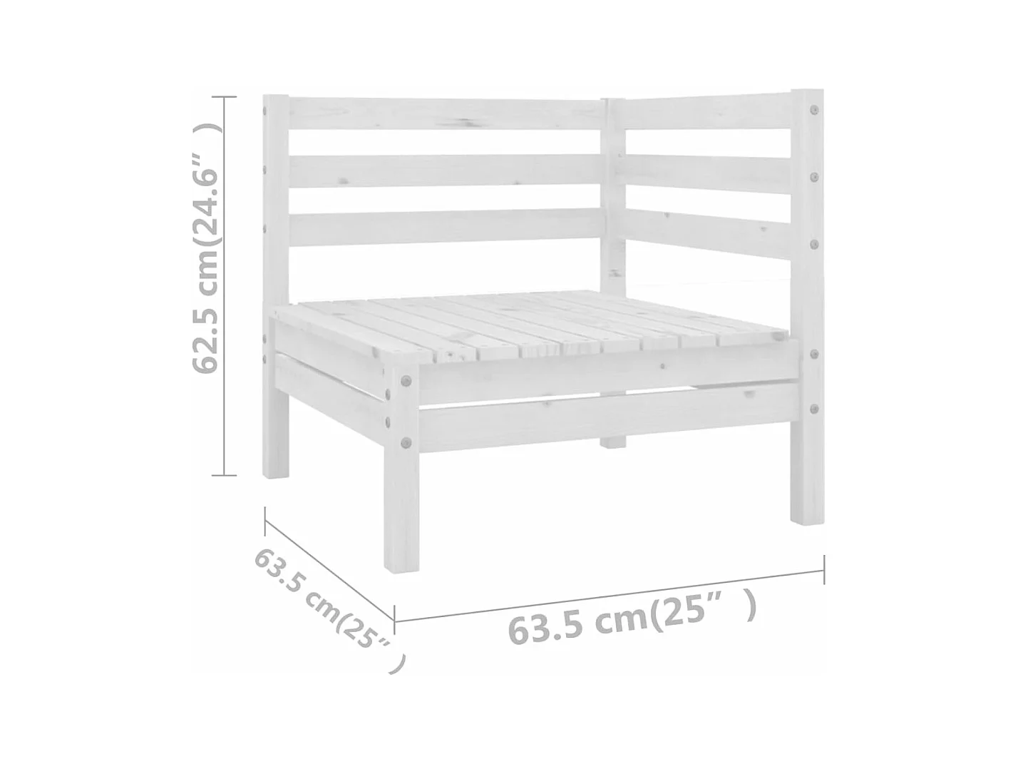 13-delige Loungeset massief grenenhout wit