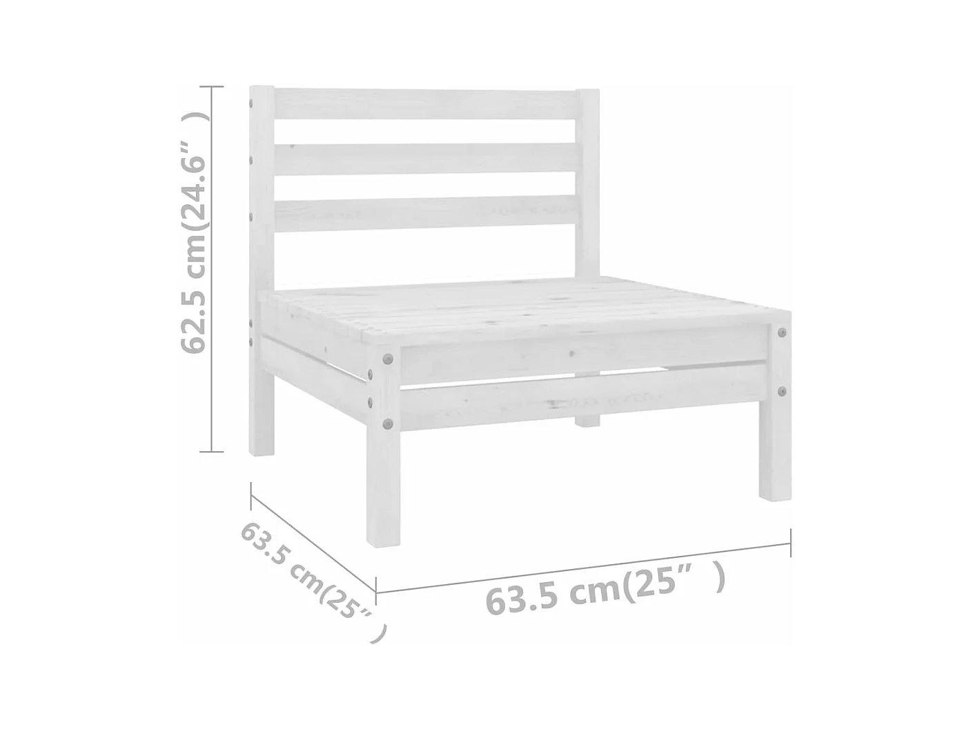 13-delige Loungeset massief grenenhout wit