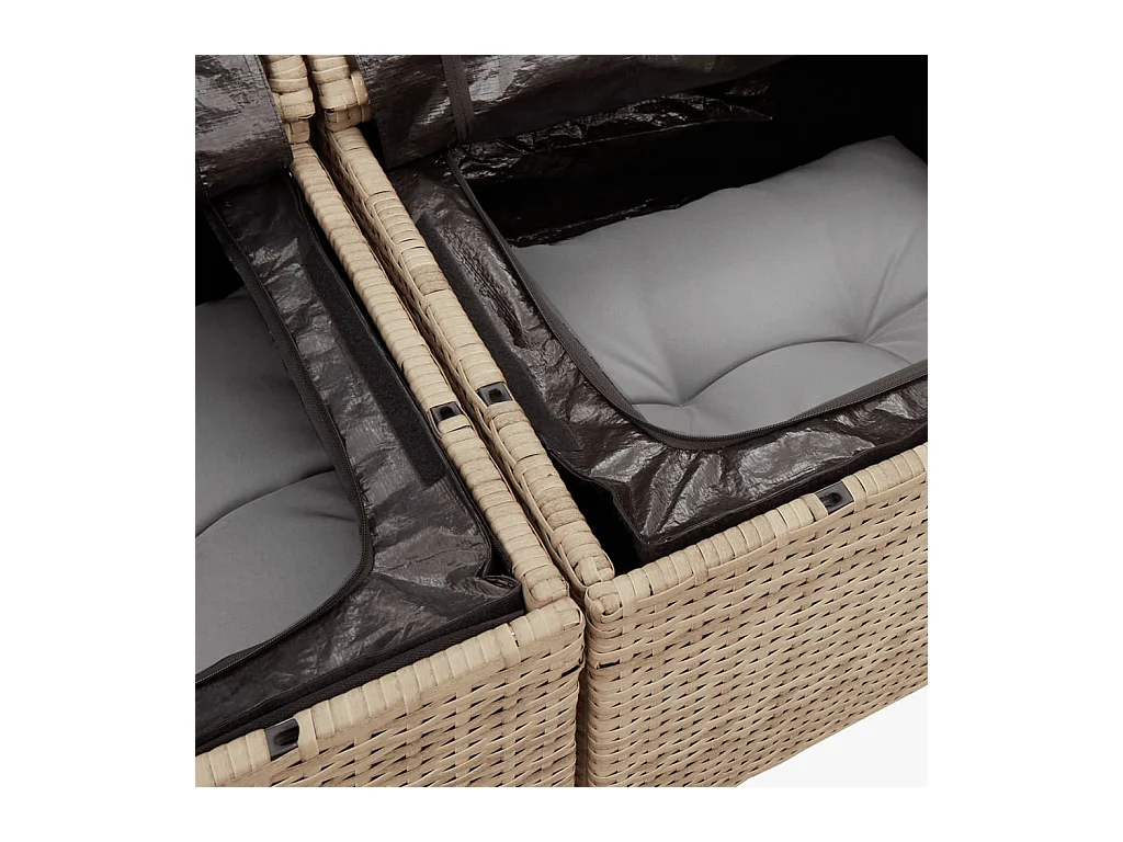 Salon de jardin avec coussins 8 pièces mélange beige résine tressée