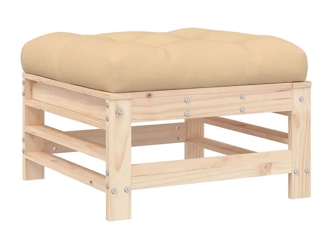 Juego de muebles de jardín 5 piezas y cojines madera maciza