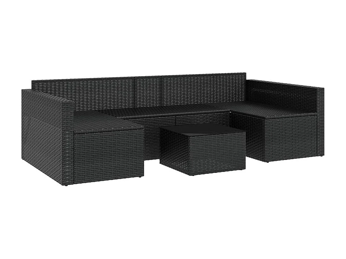 Set de muebles de jardín 2 piezas y cojines ratán sintético negro