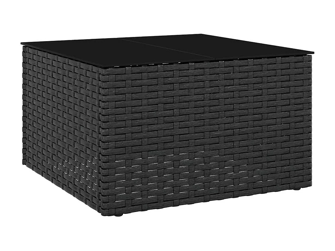 Set de muebles de jardín 2 piezas y cojines ratán sintético negro