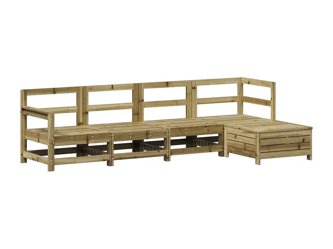 Salon de jardin 5 pièces bois de pin imprégné