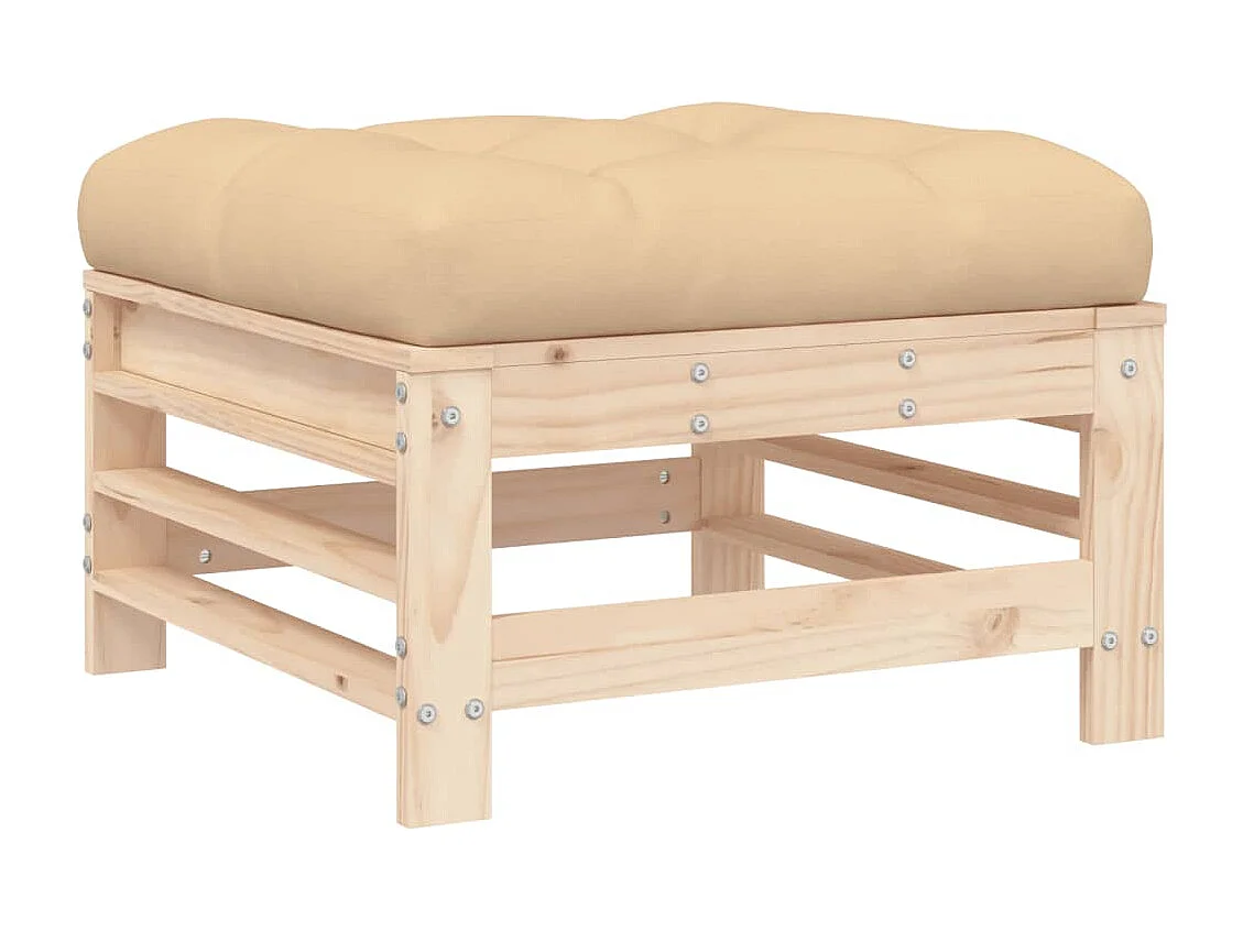 Salon de jardin 3 pièces avec coussins bois massif