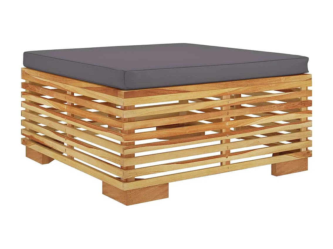 Salon de jardin 6 pièces avec coussins Bois de teck solide