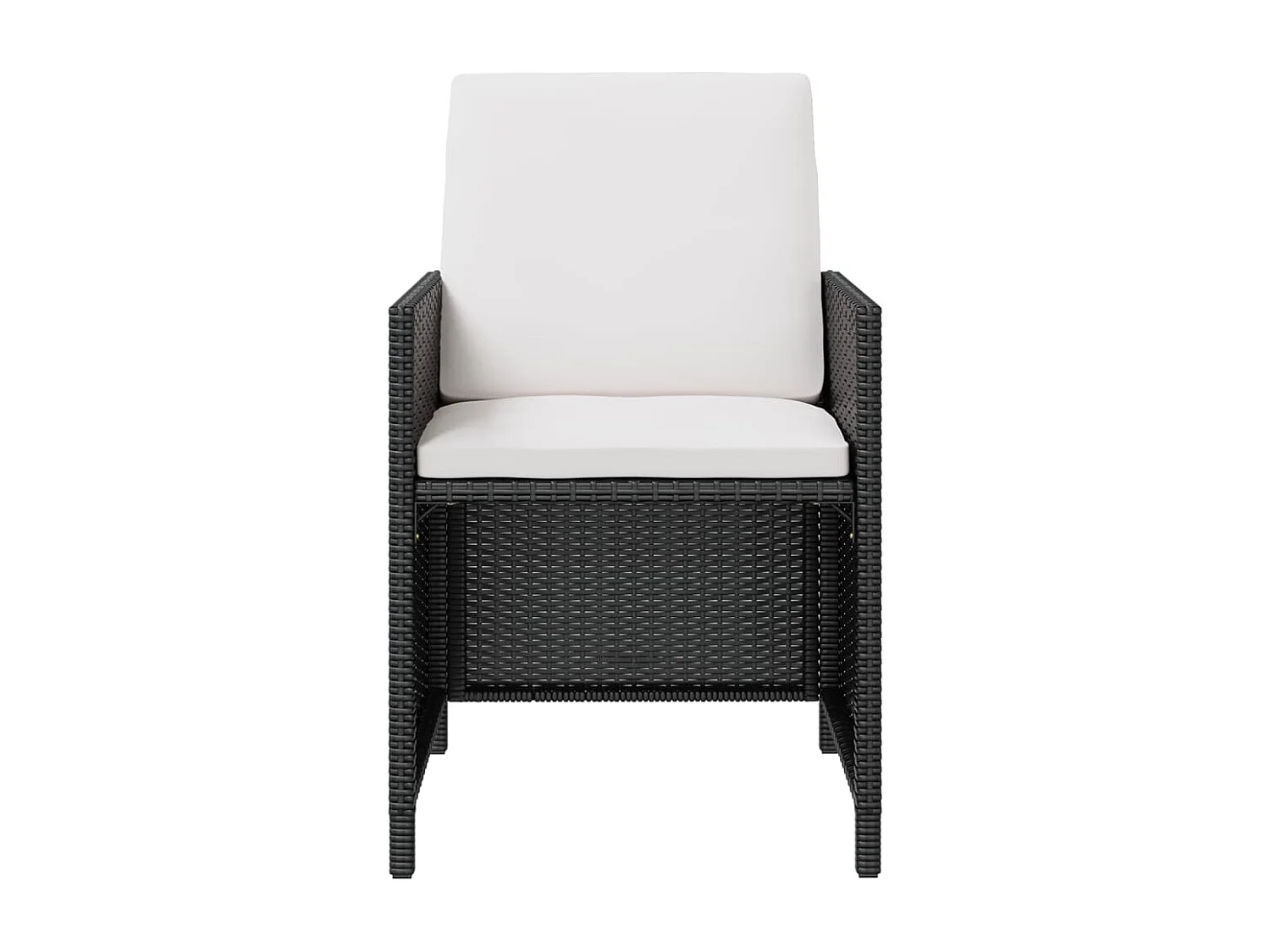 Set comedor de jardín 13 piezas y cojines ratán sintético negro