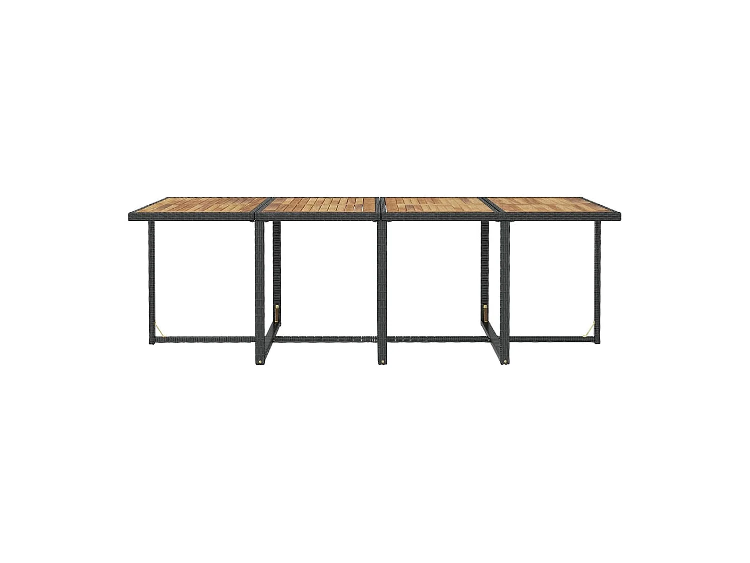 Set comedor de jardín 13 piezas y cojines ratán sintético negro