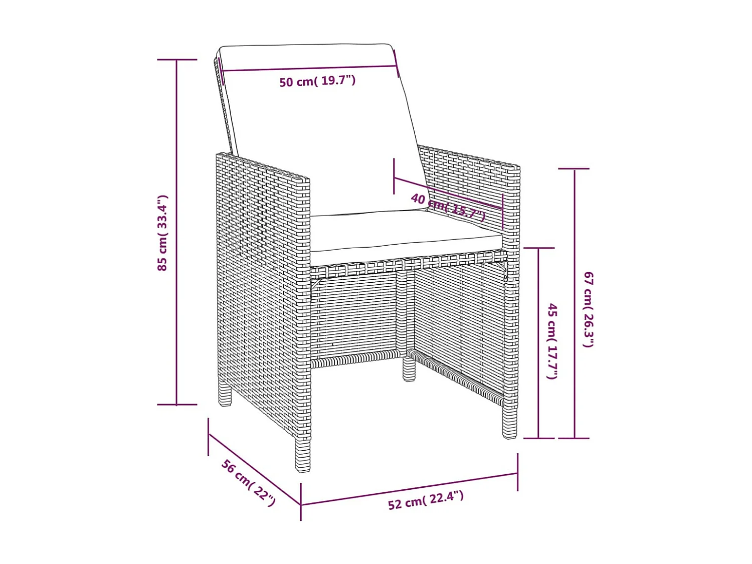 Set comedor de jardín 13 piezas y cojines ratán sintético negro