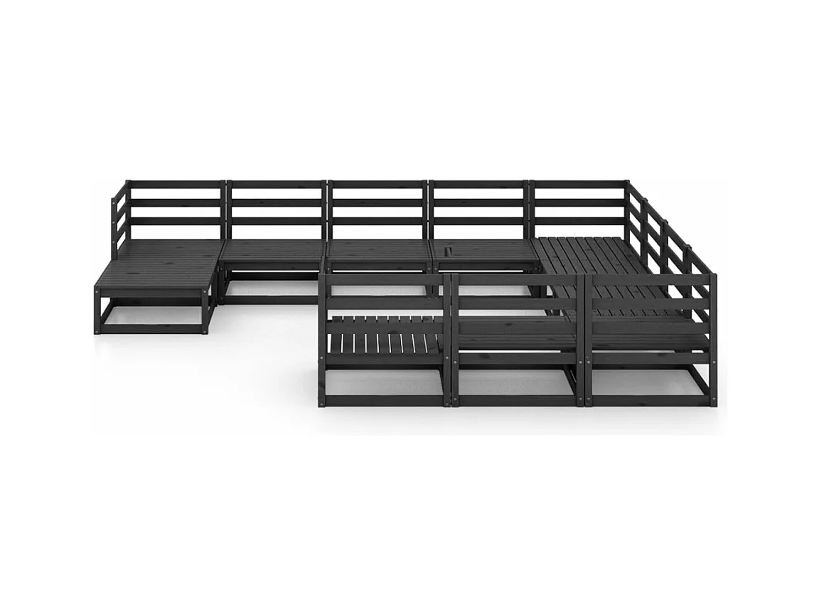 11-delige Loungeset massief grenenhout