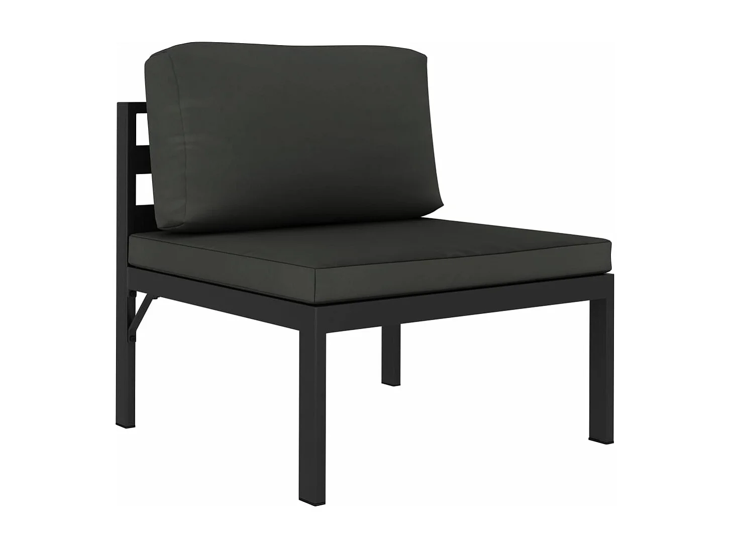 Salon de jardin 3 pièces avec coussins Aluminium Anthracite