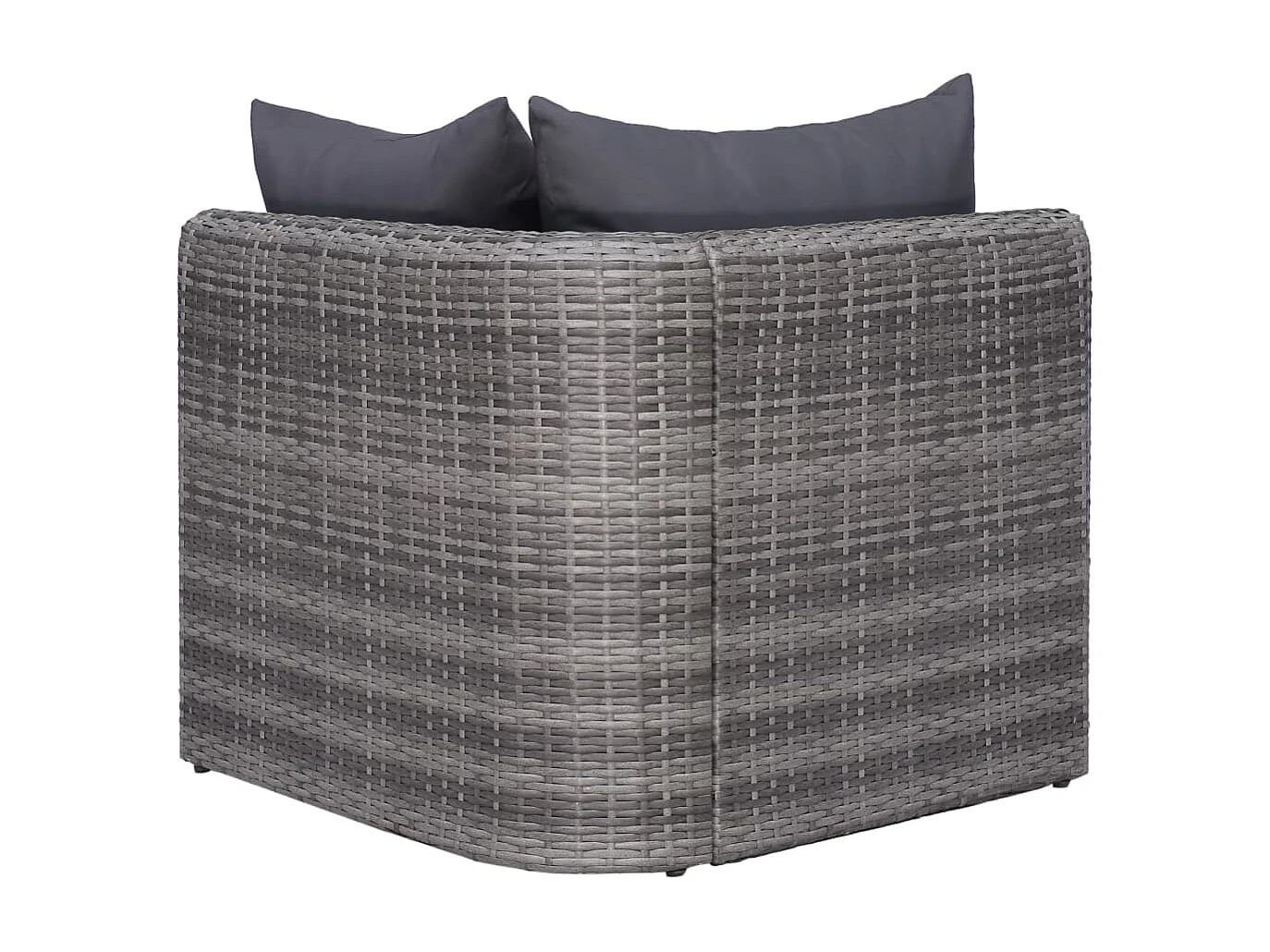 Salon de jardin 10 pièces avec coussins Résine tressée Gris