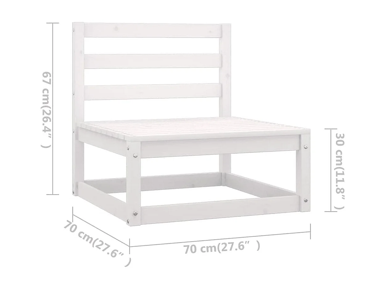 8 peças conjunto lounge de jardim com almofadões pinho maciço