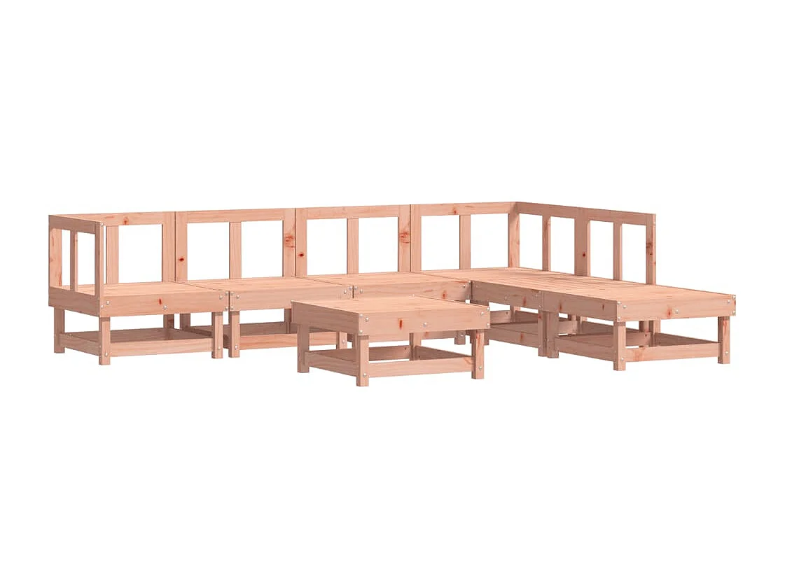 Salon de jardin 7 pièces bois massif douglas