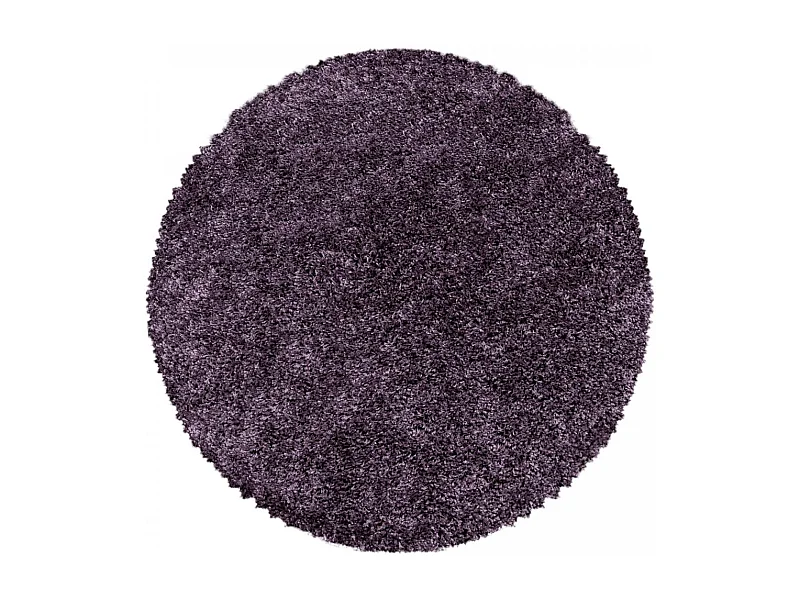 Tapis rond poils longs shaggy Ø200cm tissé violet motif uni UNI I