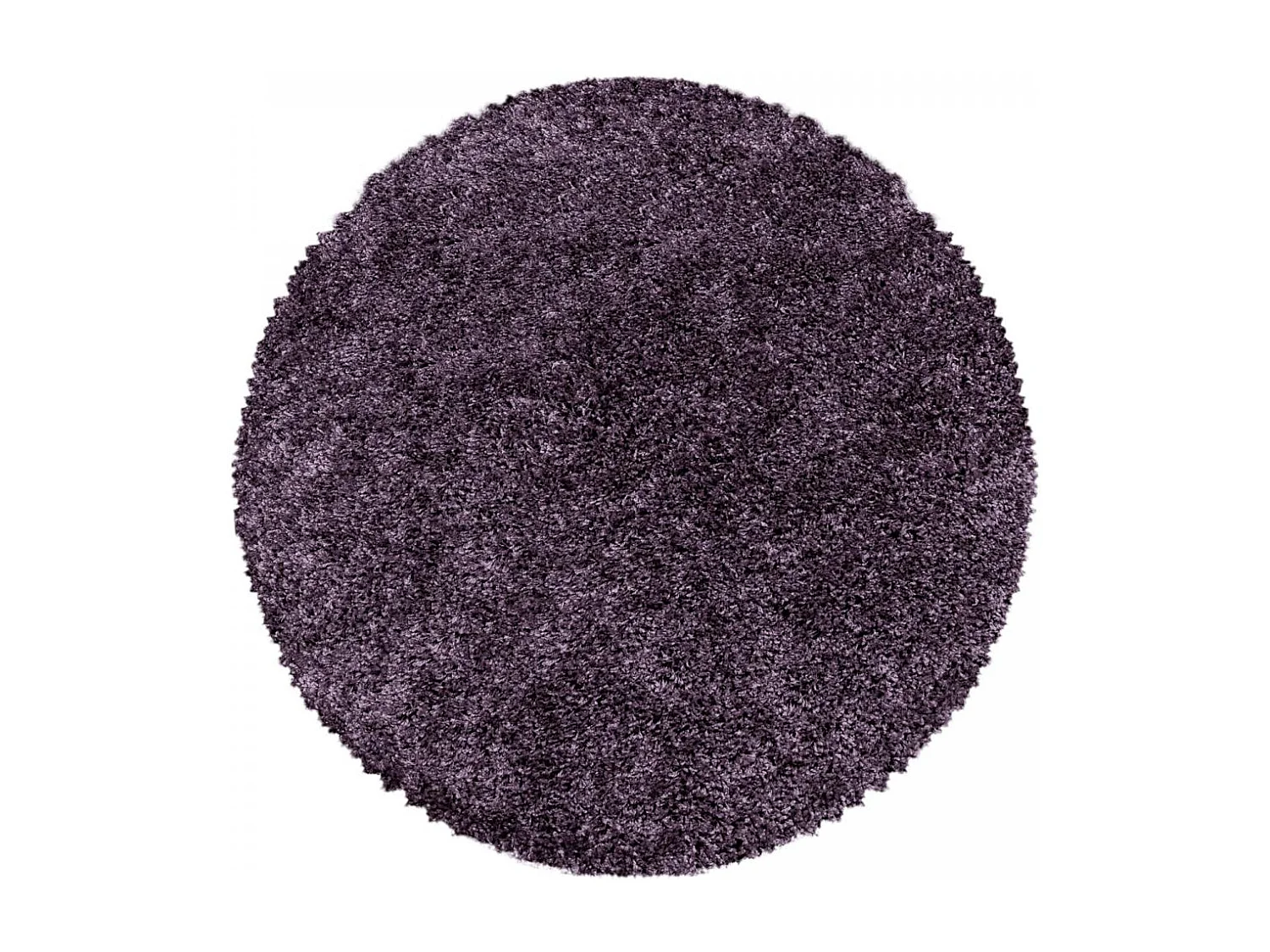 Tappeto Shaggy a pelo lungo Ø120cm tessuto rotondo viola tinta unita UNI I