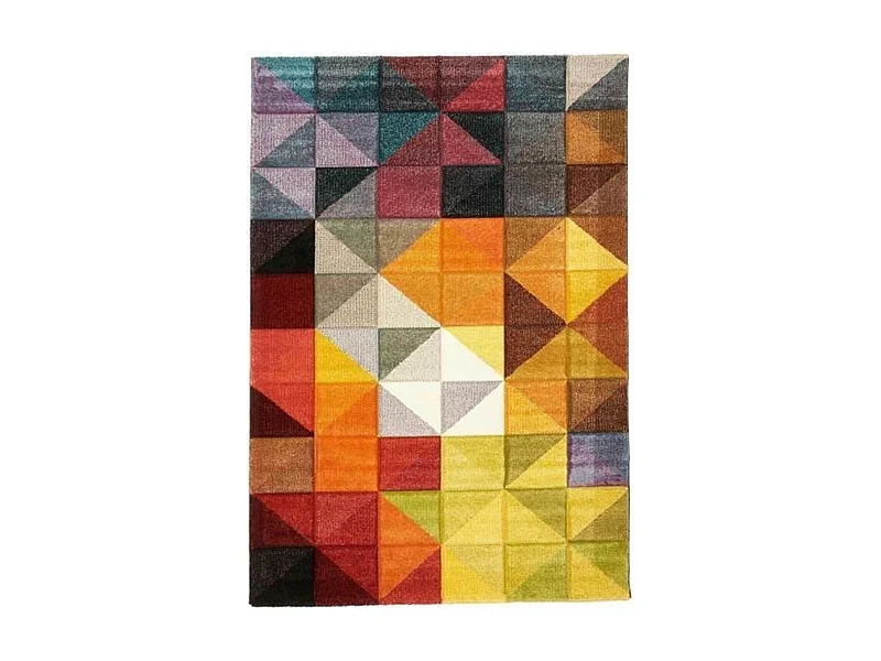 Tapis salon et chambre tissé motif géométrique LYN8 MARIX