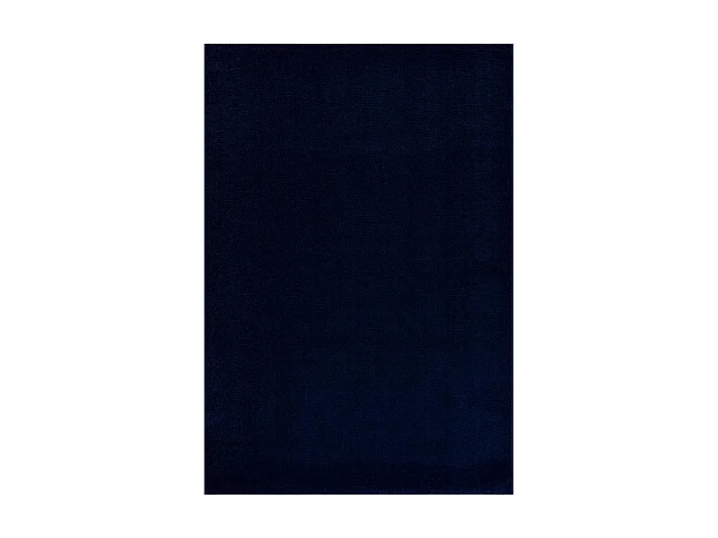tapis salle de réception Ø120cm tissé bleu marine rond motif uni NOSSA