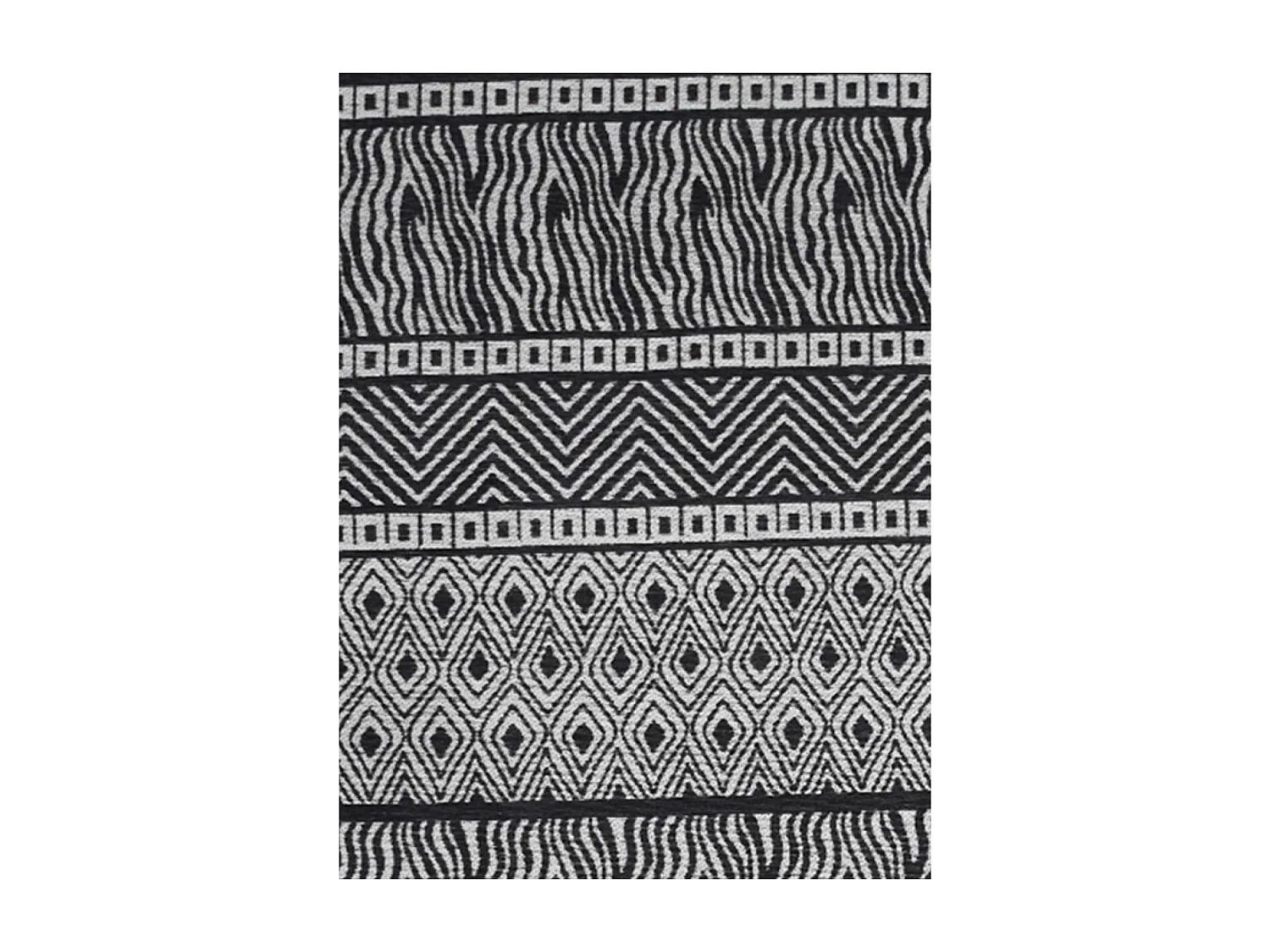 tapis salon 170x240 fait à la main gris rectangle motif ethnique ZIGZOU