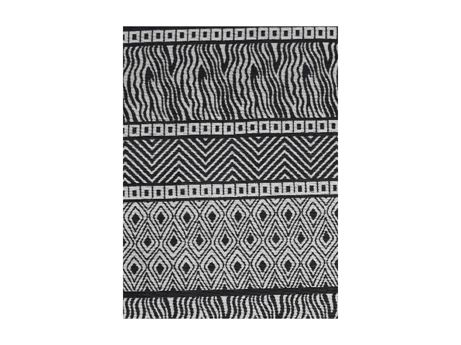 tapis salon 170x240 fait à la main gris rectangle motif ethnique ZIGZOU