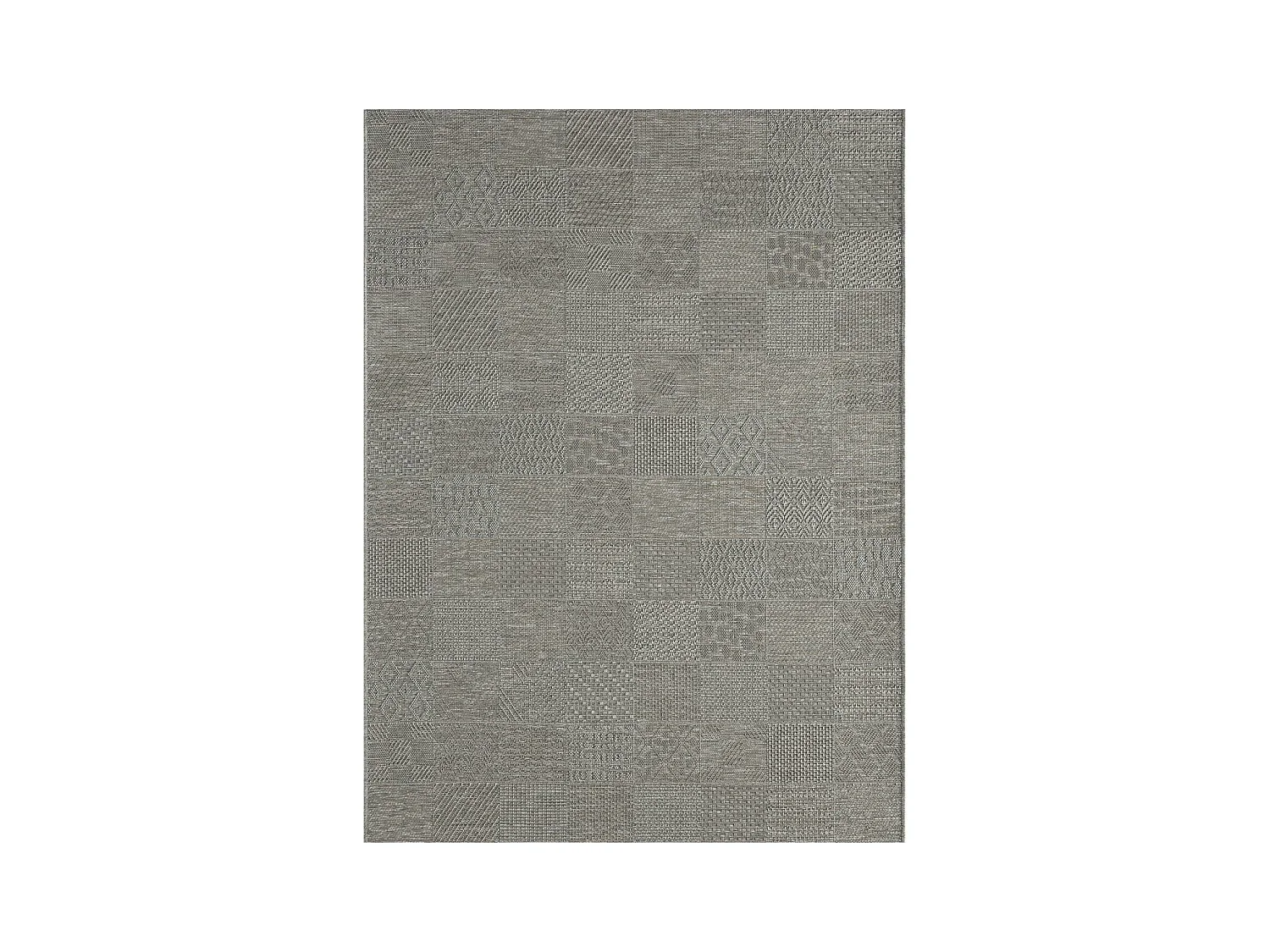 Tapis extérieur 120x160 tissé kilim gris MEXICO EX