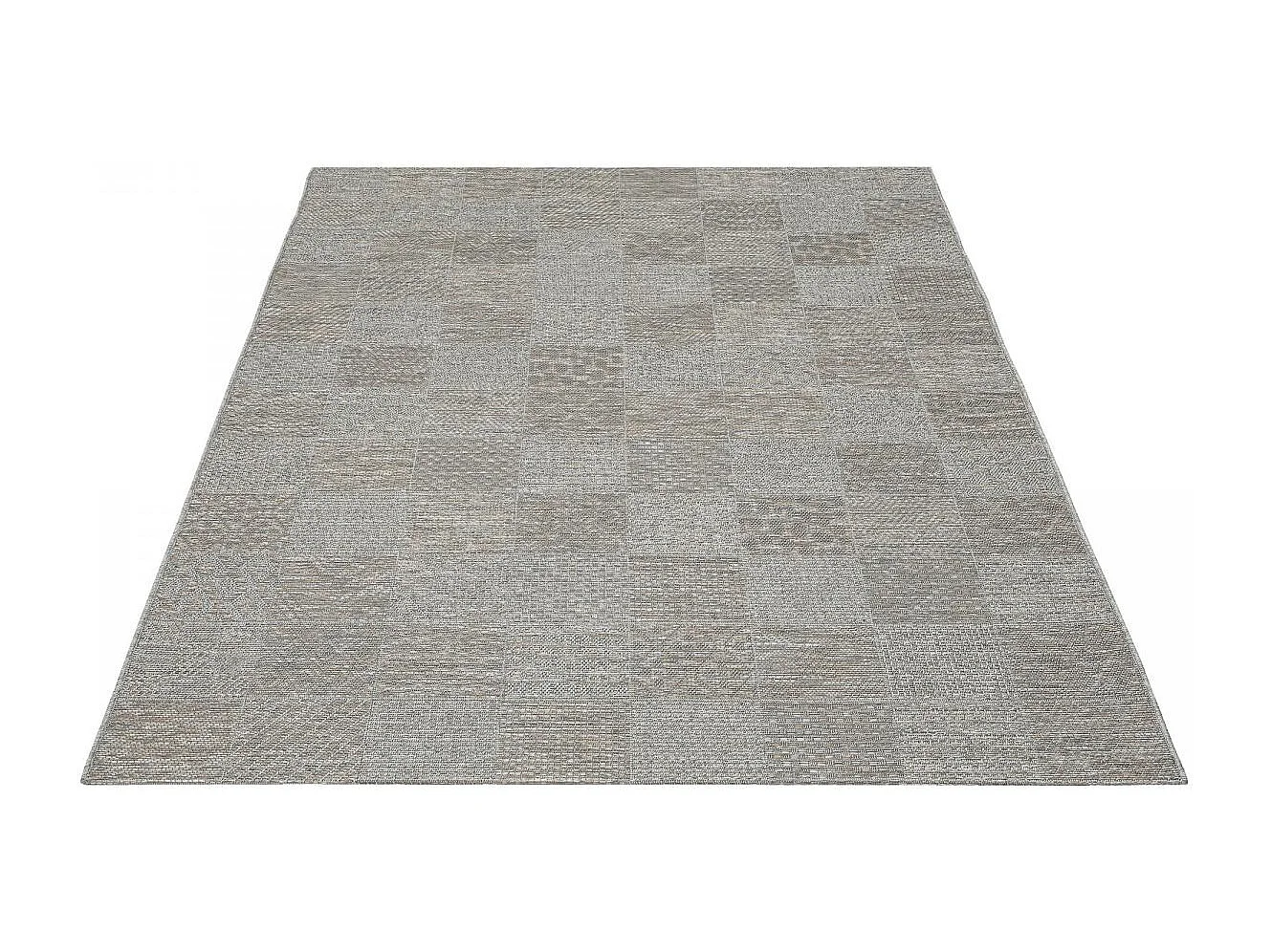 Tapis extérieur 120x160 tissé kilim gris MEXICO EX