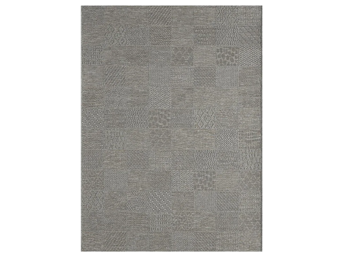 Tapis extérieur 120x160 tissé kilim gris MEXICO EX