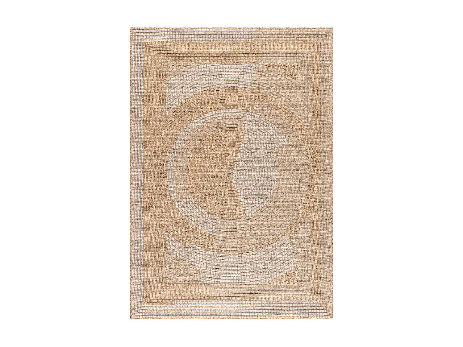 Tapis extérieur 120x170 tissé kilim beige et blanc JUTE ART 7