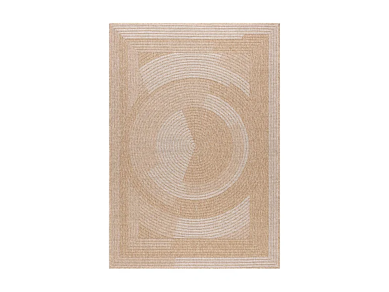 Tapis extérieur 120x170 tissé kilim beige et blanc JUTE ART 7