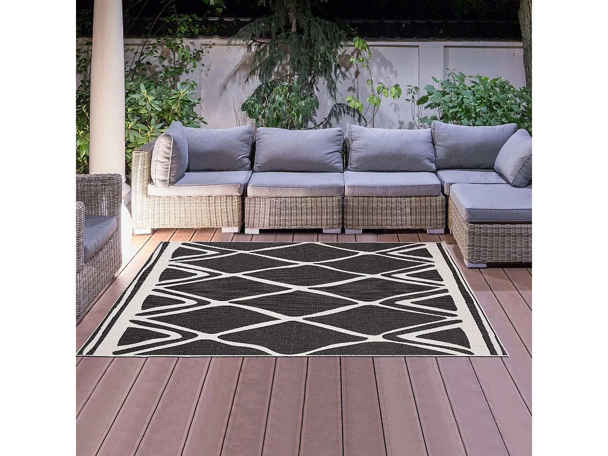 Tapis extérieur, kilim reversible 80x150 LYN2 F REVERSIBLE  crème