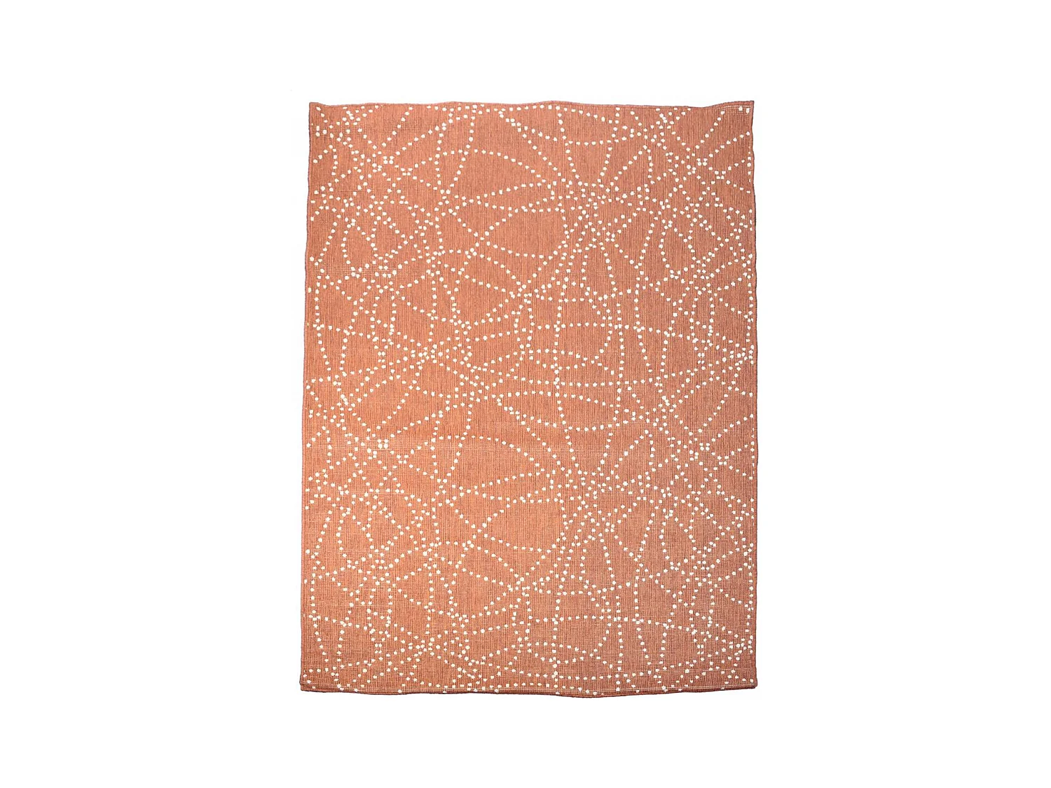 Tapis extérieur, kilim reversible 120x170 LYN2 BJ REVERSIBLE Terracotta et blanc