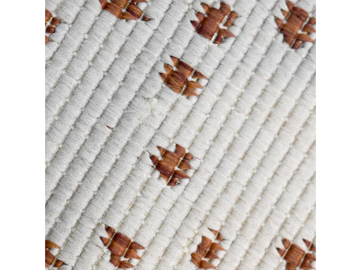 Tapis extérieur, kilim reversible 120x170 LYN2 BJ REVERSIBLE Terracotta et blanc