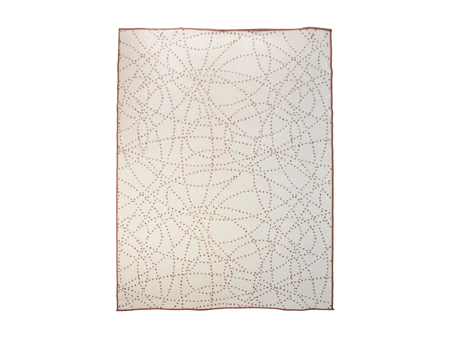 Tapis extérieur, kilim reversible 120x170 LYN2 BJ REVERSIBLE Terracotta et blanc