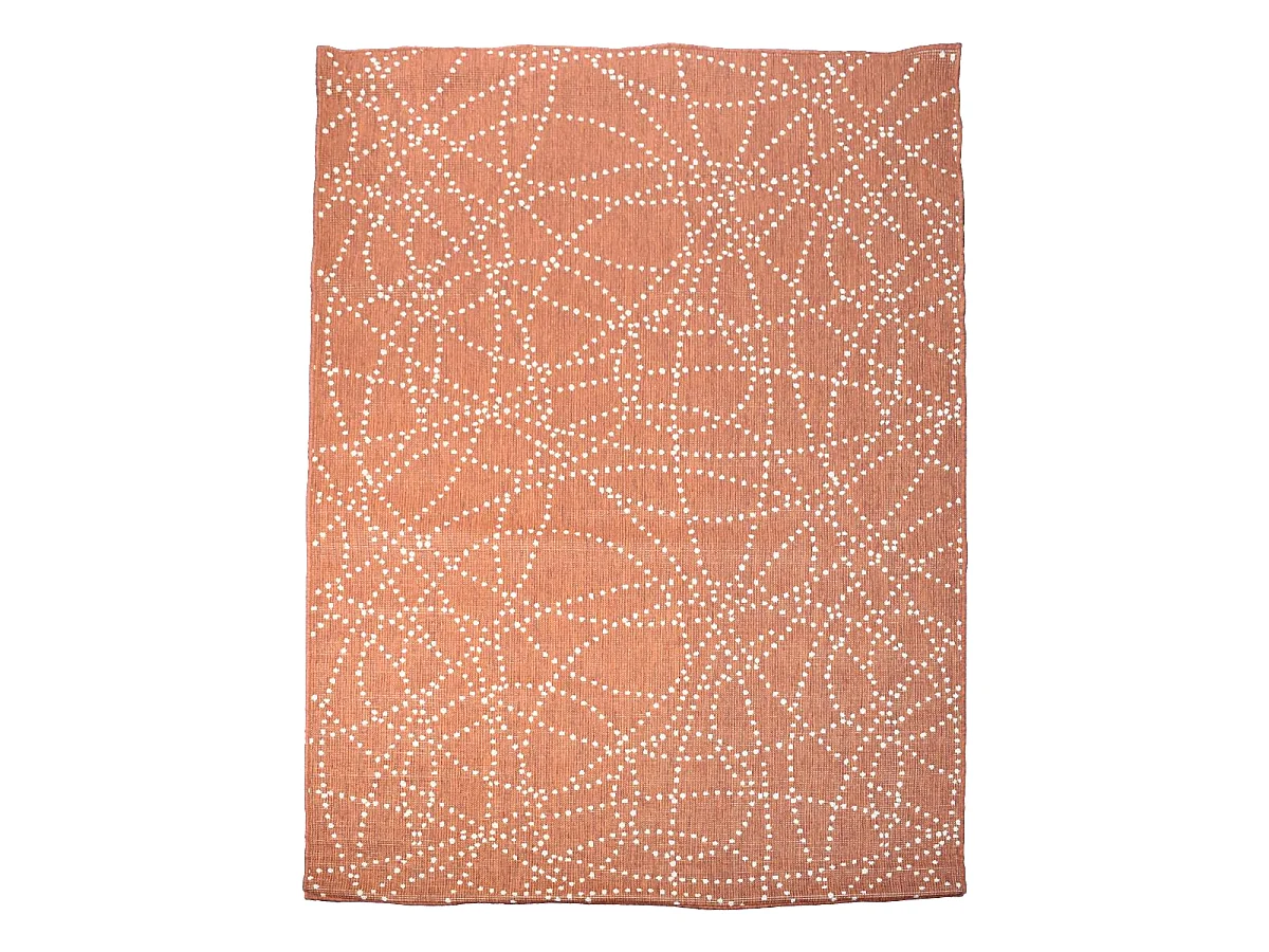 Tapis extérieur, kilim reversible 120x170 LYN2 BJ REVERSIBLE Terracotta et blanc