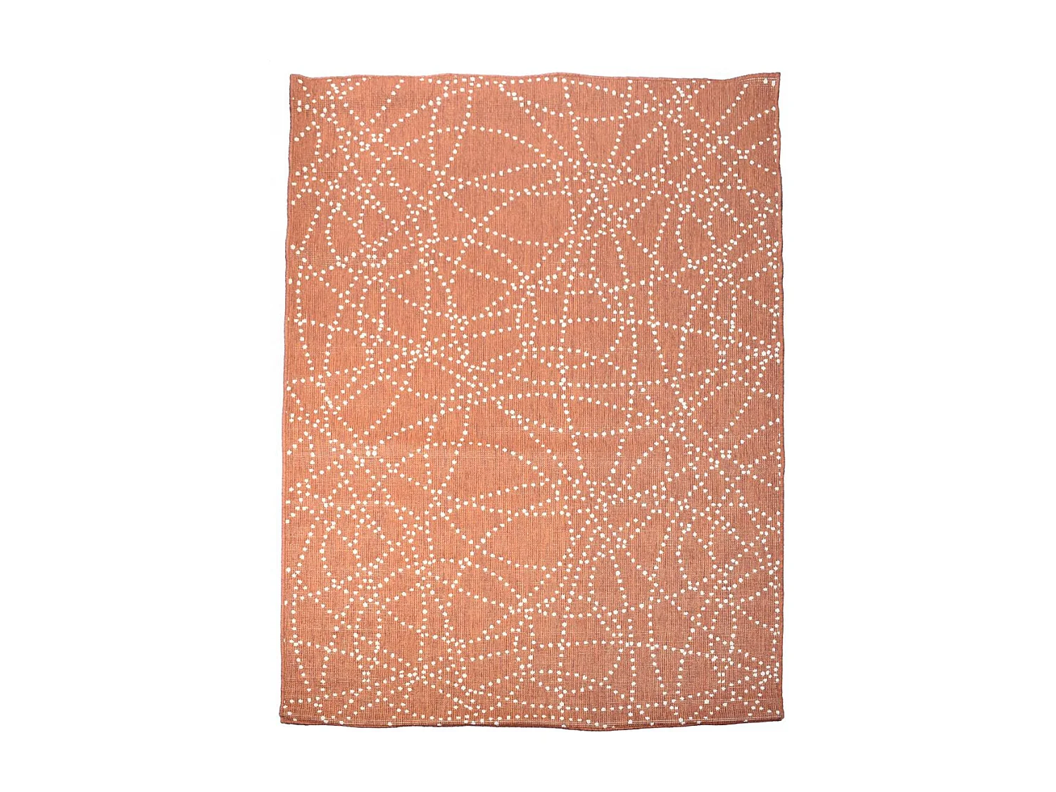 Tapis extérieur, kilim reversible 120x170 LYN2 BJ REVERSIBLE Terracotta et blanc