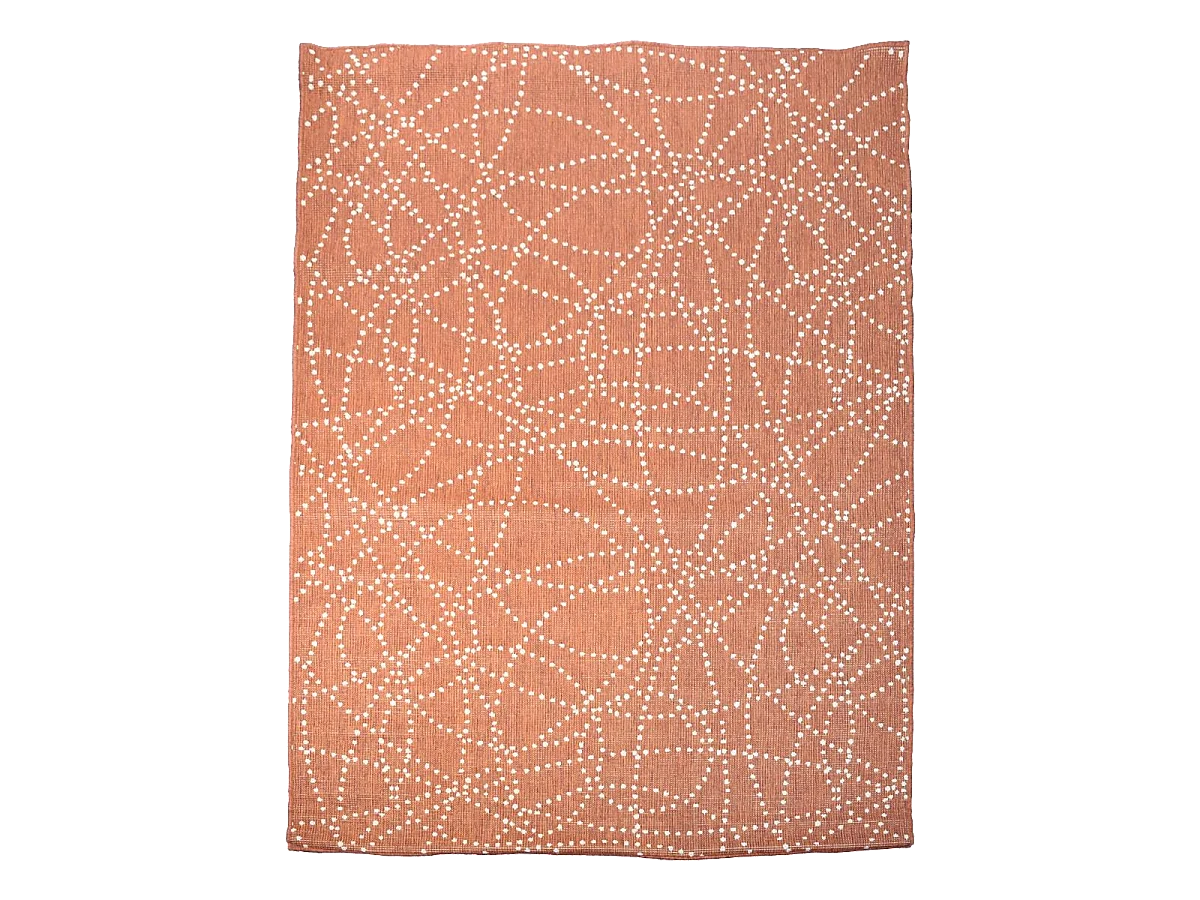 Tapis extérieur, kilim reversible 120x170 LYN2 BJ REVERSIBLE Terracotta et blanc
