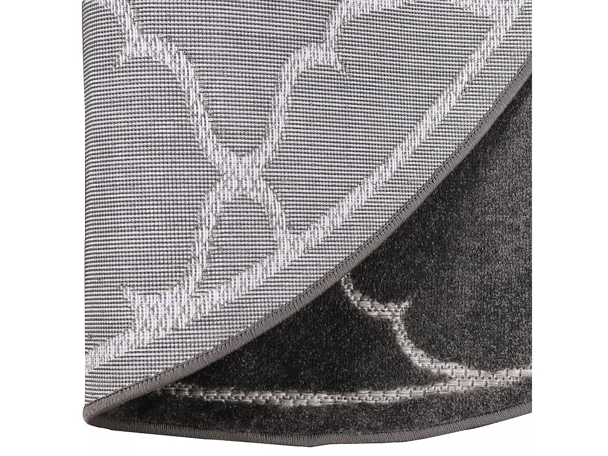 Tapis extérieur 200x290 tissé kilim gris KUMA