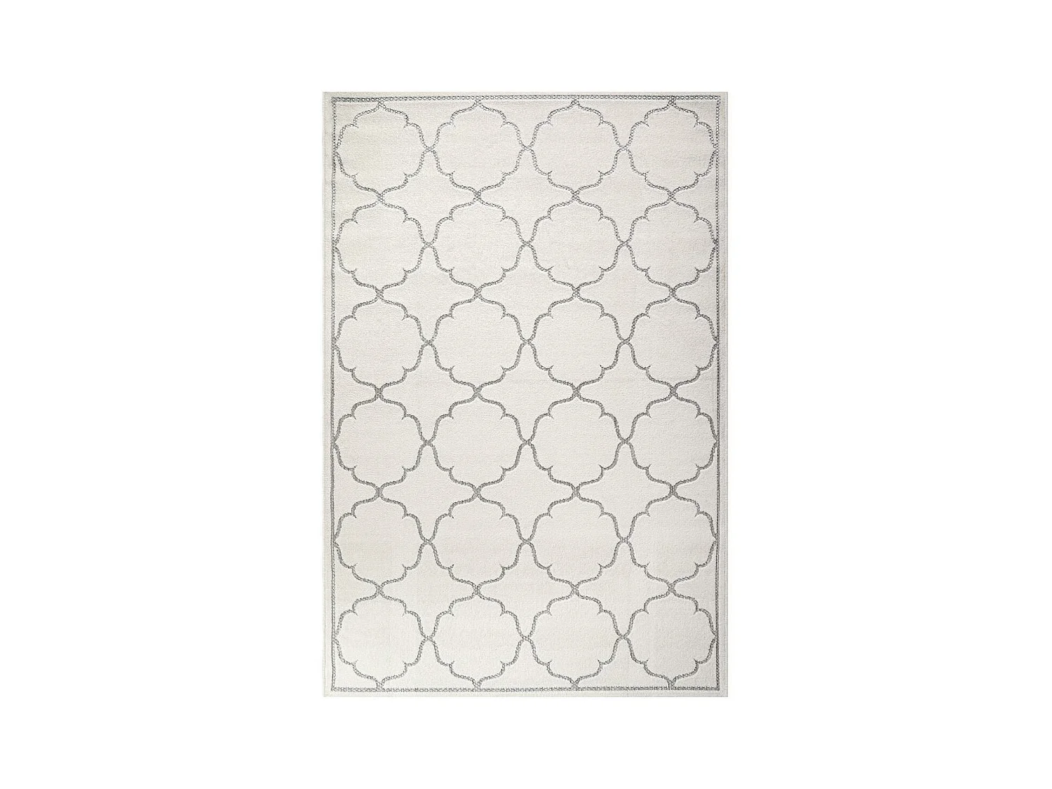 Tapis extérieur Ø200cm rond tissé kilim crème KUMA